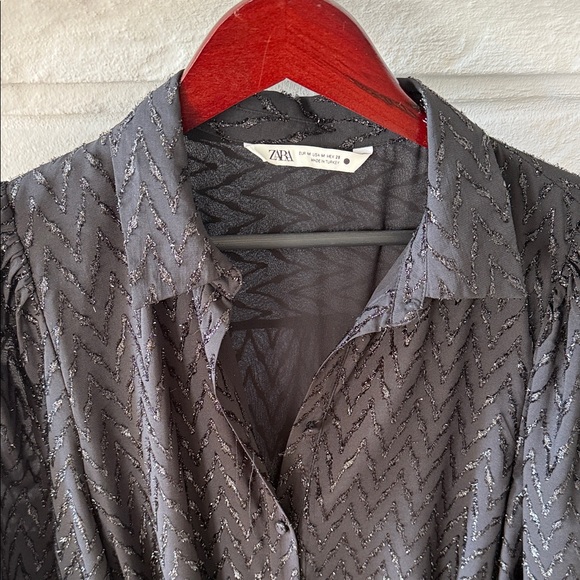 Black Long-Sleeve Shirt Dress - Picture 2 of 6